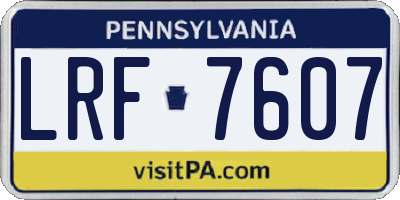 PA license plate LRF7607