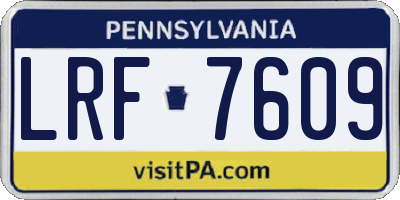 PA license plate LRF7609