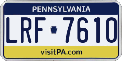 PA license plate LRF7610