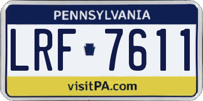PA license plate LRF7611