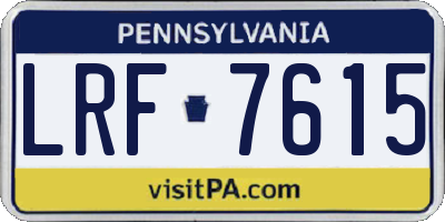 PA license plate LRF7615