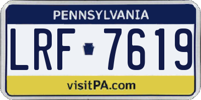 PA license plate LRF7619