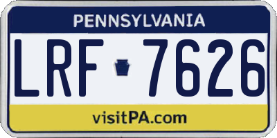 PA license plate LRF7626