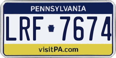 PA license plate LRF7674