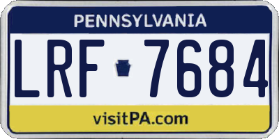 PA license plate LRF7684
