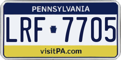 PA license plate LRF7705