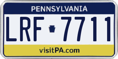 PA license plate LRF7711