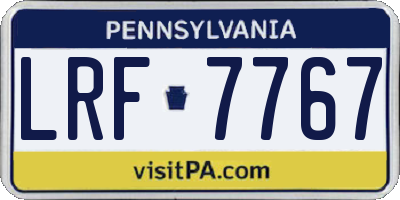 PA license plate LRF7767