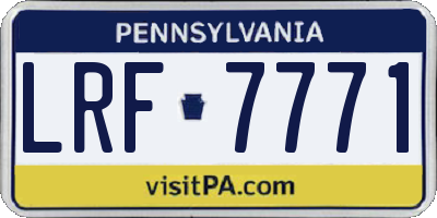 PA license plate LRF7771