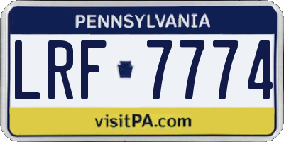 PA license plate LRF7774