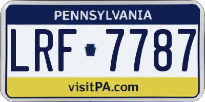 PA license plate LRF7787