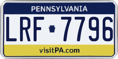 PA license plate LRF7796