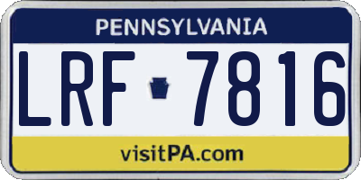 PA license plate LRF7816