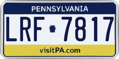 PA license plate LRF7817