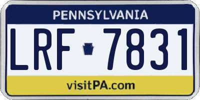 PA license plate LRF7831