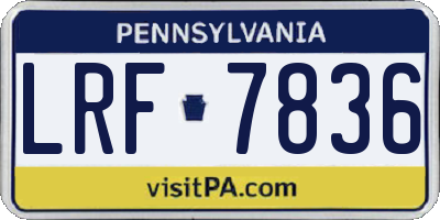 PA license plate LRF7836