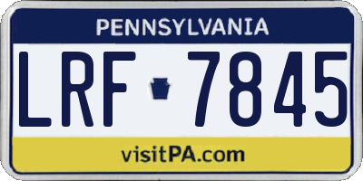 PA license plate LRF7845