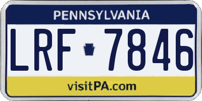 PA license plate LRF7846