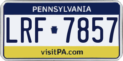 PA license plate LRF7857