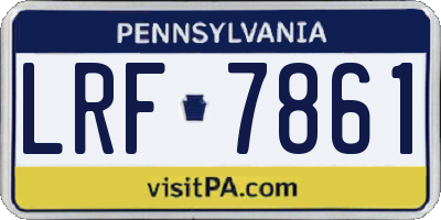 PA license plate LRF7861