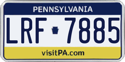 PA license plate LRF7885