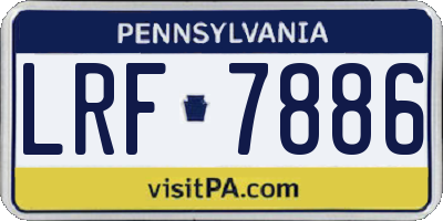 PA license plate LRF7886