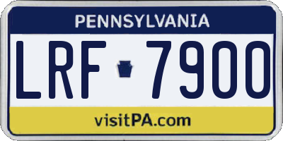 PA license plate LRF7900