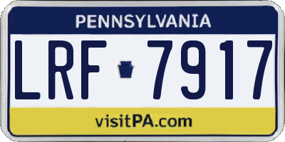 PA license plate LRF7917
