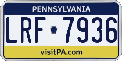 PA license plate LRF7936