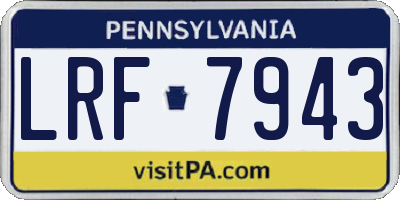 PA license plate LRF7943