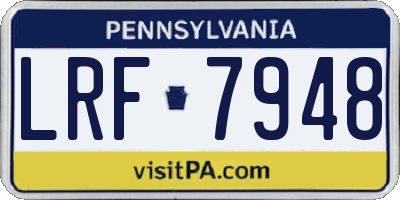 PA license plate LRF7948