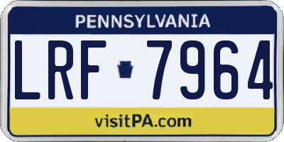 PA license plate LRF7964