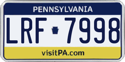 PA license plate LRF7998