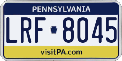 PA license plate LRF8045