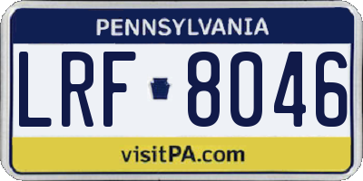 PA license plate LRF8046