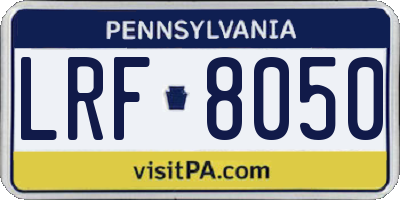 PA license plate LRF8050