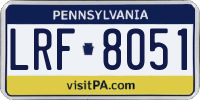 PA license plate LRF8051
