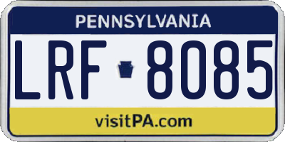 PA license plate LRF8085