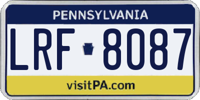 PA license plate LRF8087