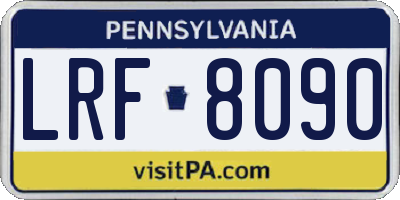 PA license plate LRF8090