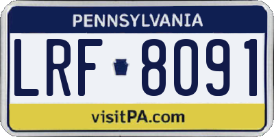 PA license plate LRF8091
