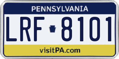 PA license plate LRF8101