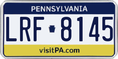 PA license plate LRF8145