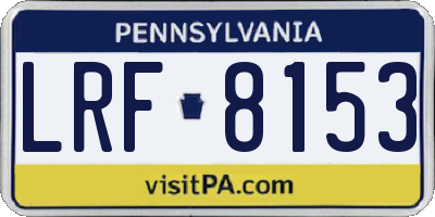 PA license plate LRF8153