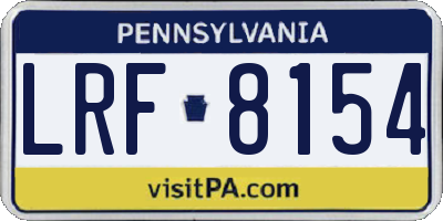 PA license plate LRF8154
