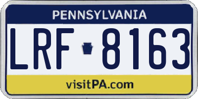 PA license plate LRF8163