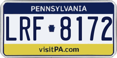 PA license plate LRF8172