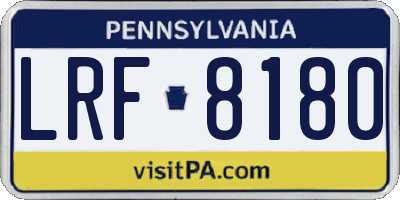 PA license plate LRF8180