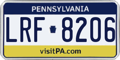 PA license plate LRF8206