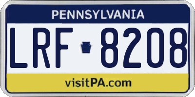 PA license plate LRF8208